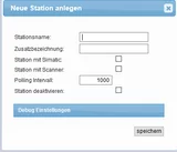 Einzelne Stationen können für Simatic und Scanner eingerichtet werden