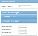 Datenbaustein und Adresse zum optionalen Schreiben in Simatic S7